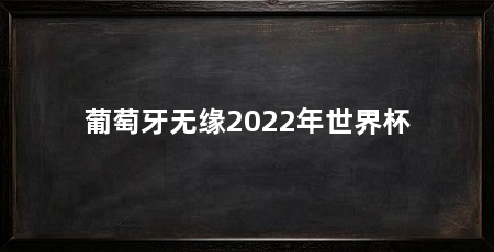 葡萄牙无缘2022年世界杯