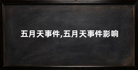 五月天事件,五月天事件影响