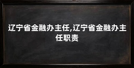 辽宁省金融办主任,辽宁省金融办主任职责
