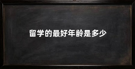 留学的最好年龄是多少