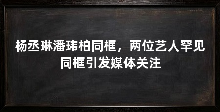 杨丞琳潘玮柏同框,两位艺人罕见同框引发媒体关注