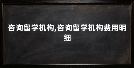 咨询留学机构,咨询留学机构费用明细