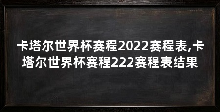 卡塔尔世界杯赛程2022赛程表,卡塔尔世界杯赛程222赛程表结果