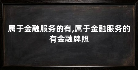 属于金融服务的有,属于金融服务的有金融牌照