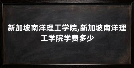 新加坡南洋理工学院,新加坡南洋理工学院学费多少