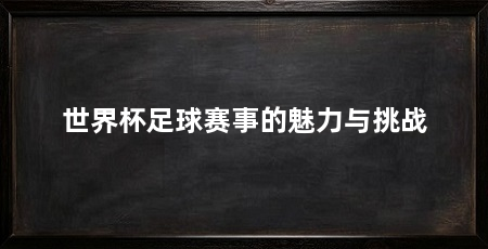 世界杯足球赛事的魅力与挑战