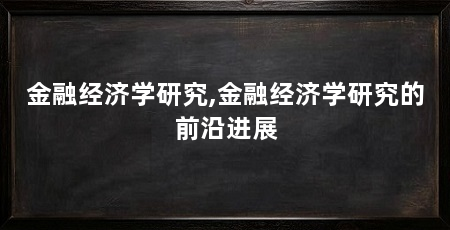 金融经济学研究,金融经济学研究的前沿进展