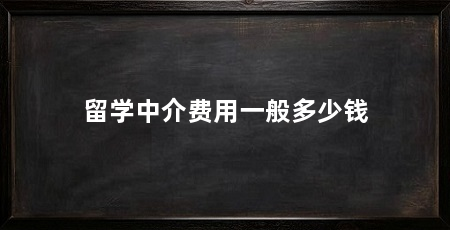 留学中介费用一般多少钱