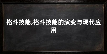 格斗技能,格斗技能的演变与现代应用