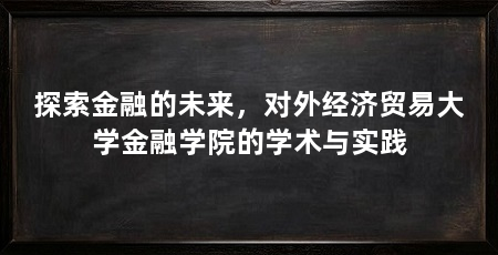 探索金融的未来,对外经济贸易大学金融学院的学术与实践