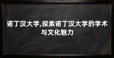 诺丁汉大学,探索诺丁汉大学的学术与文化魅力