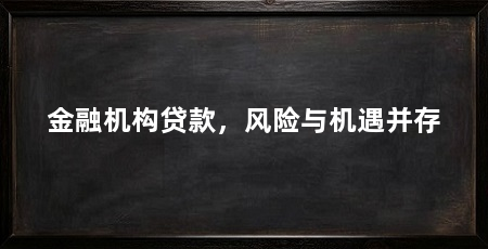 金融机构贷款,风险与机遇并存