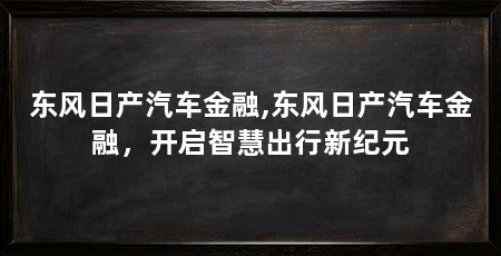 东风日产汽车金融,东风日产汽车金融,开启智慧出行新纪元