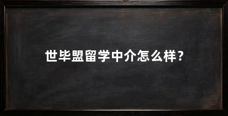 世毕盟留学中介怎么样？