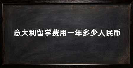 意大利留学费用一年多少人民币