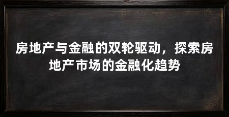 房地产与金融的双轮驱动,探索房地产市场的金融化趋势