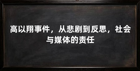 高以翔事件,从悲剧到反思,社会与媒体的责任