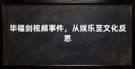 毕福剑视频事件,从娱乐至文化反思