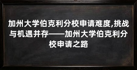 加州大学伯克利分校申请难度,挑战与机遇并存——加州大学伯克利分校申请之路