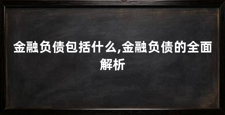 金融负债包括什么,金融负债的全面解析
