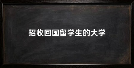 招收回国留学生的大学