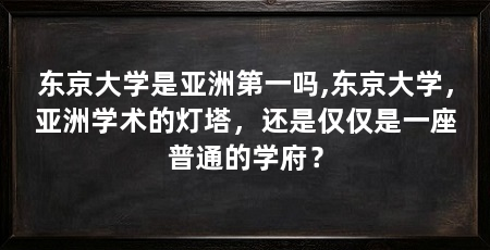东京大学是亚洲第一吗,东京大学,亚洲学术的灯塔,还是仅仅是一座普通的学府?