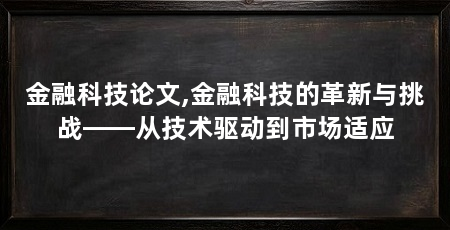 金融科技论文,金融科技的革新与挑战——从技术驱动到市场适应