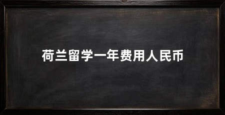 荷兰留学一年费用人民币
