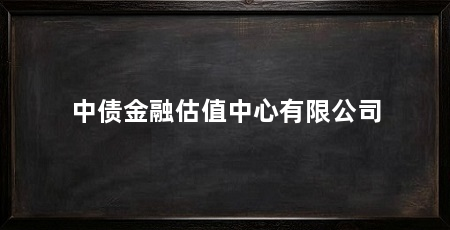 中债金融估值中心有限公司