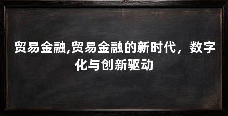 贸易金融,贸易金融的新时代，数字化与创新驱动