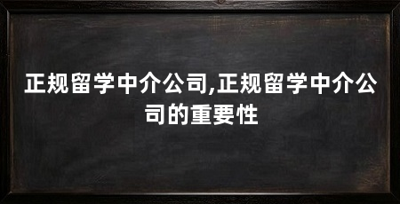 正规留学中介公司,正规留学中介公司的重要性