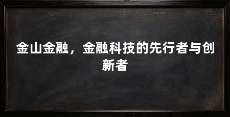 金山金融，金融科技的先行者与创新者