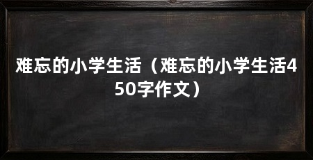 难忘的小学生活（难忘的小学生活450字作文）