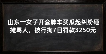 山东一女子开套牌车买瓜起纠纷砸摊骂人,被行拘7日罚款3250元
