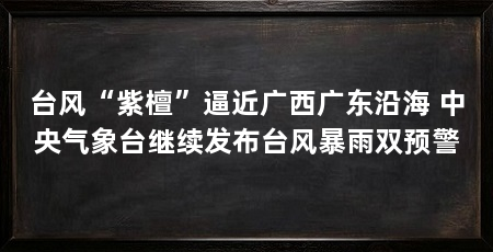 台风“紫檀”逼近广西广东沿海 中央气象台继续发布台风暴雨双预警