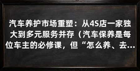 汽车养护市场重塑：从4S店一家独大到多元服务并存（汽车保养是每位车主的必修课，但“怎么养、去哪儿养”这件事的答案