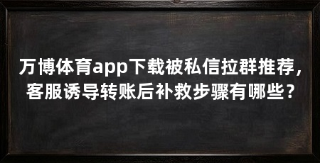 万博体育app下载被私信拉群推荐，客服诱导转账后补救步骤有哪些？