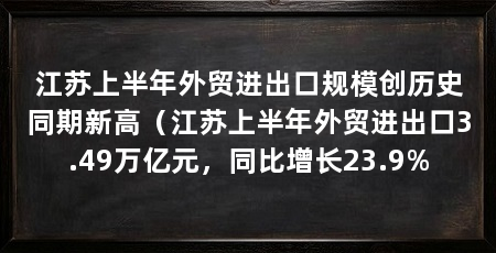 江苏上半年外贸进出口规模创历史同期新高(江苏上半年外贸进出口3.49万亿元,同比增长23.9%