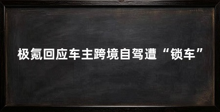 极氪回应车主跨境自驾遭“锁车”
