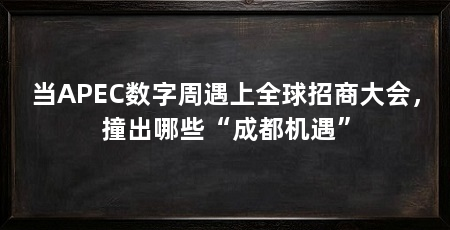 当APEC数字周遇上全球招商大会,撞出哪些“成都机遇”