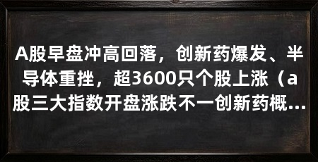 A股早盘冲高回落,创新药爆发、半导体重挫,超3600只个股上涨(a股三大指数开盘涨跌不一创新药概念股爆发多股涨停