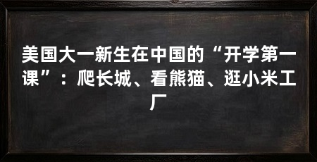 美国大一新生在中国的“开学第一课”：爬长城、看熊猫、逛小米工厂