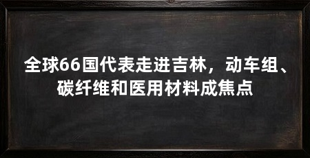 全球66国代表走进吉林，动车组、碳纤维和医用材料成焦点
