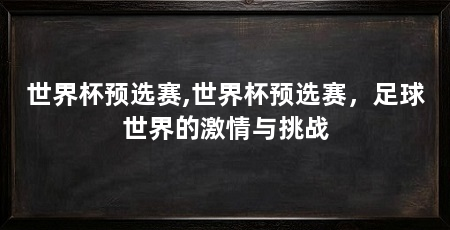 世界杯预选赛,世界杯预选赛，足球世界的激情与挑战