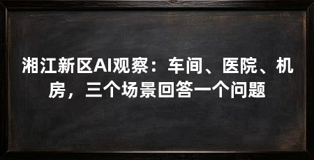 湘江新区AI观察:车间、医院、机房,三个场景回答一个问题