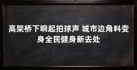 高架桥下响起拍球声 城市边角料变身全民健身新去处