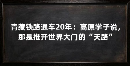 青藏铁路通车20年：高原学子说，那是推开世界大门的“天路”