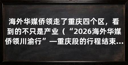 海外华媒侨领走了重庆四个区，看到的不只是产业（“2026海外华媒侨领川渝行”—重庆段的行程结束了