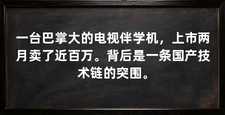 一台巴掌大的电视伴学机,上市两月卖了近百万。背后是一条国产技术链的突围。