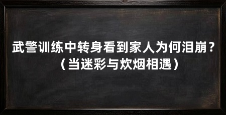 武警训练中转身看到家人为何泪崩?(当迷彩与炊烟相遇)